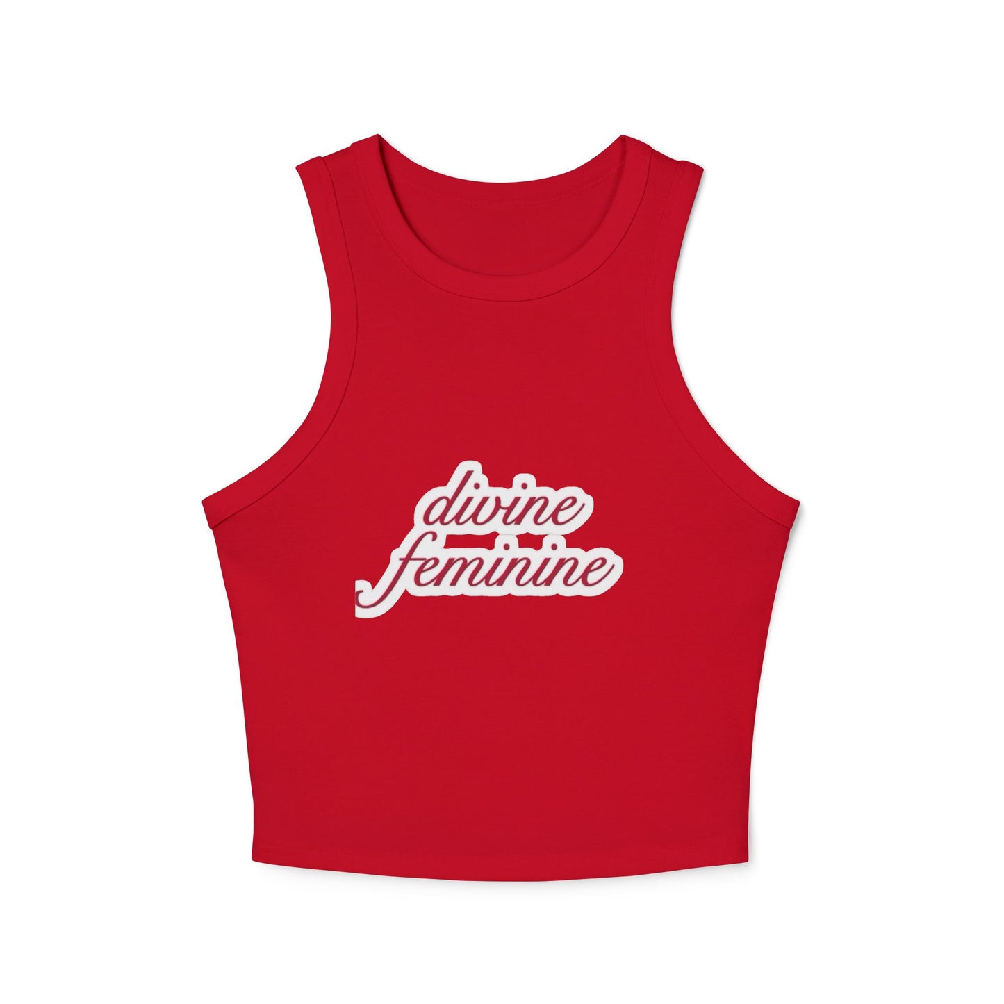 Racer Tank Top  “Divine Feminine” Words in Red