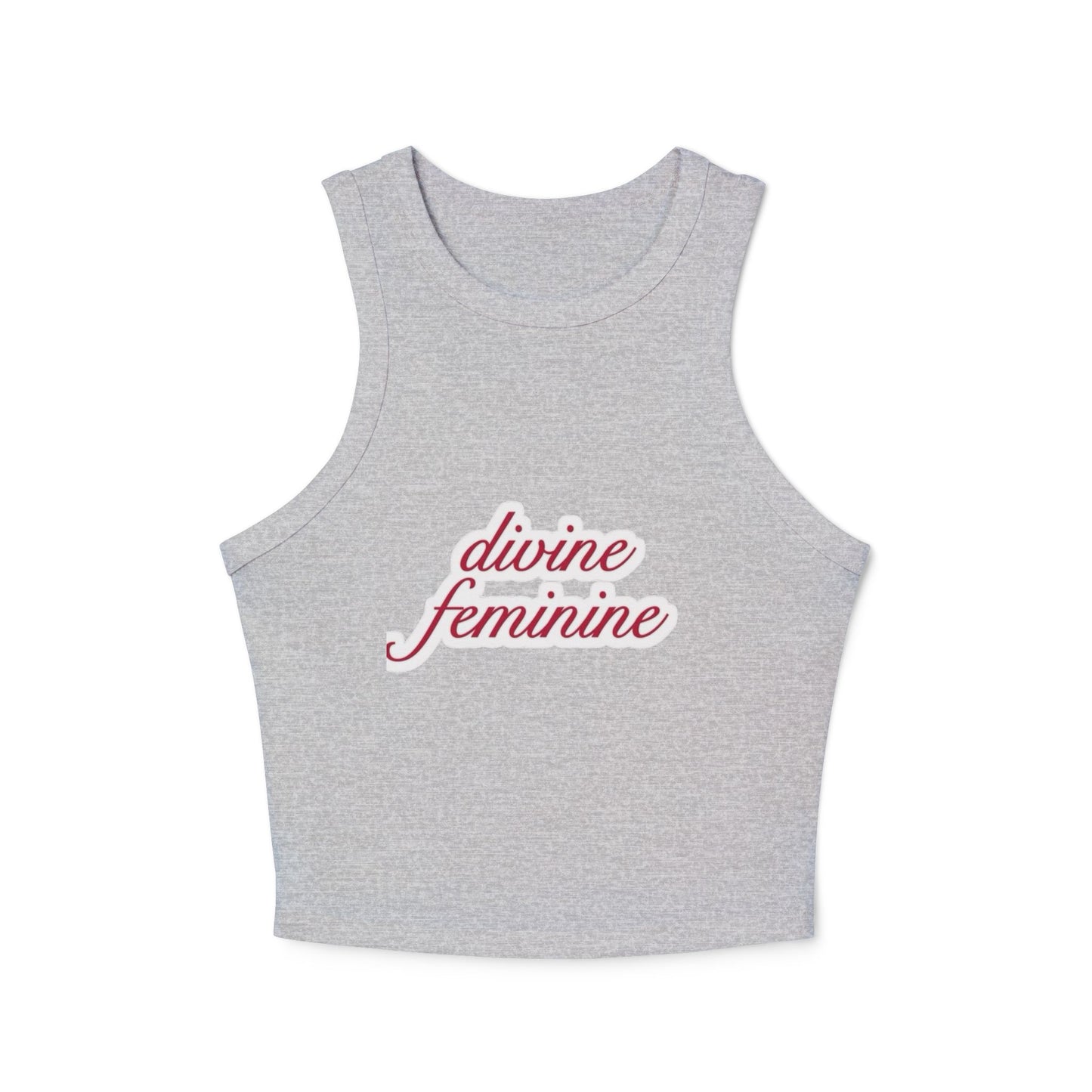 Racer Tank Top  “Divine Feminine” Words in Red