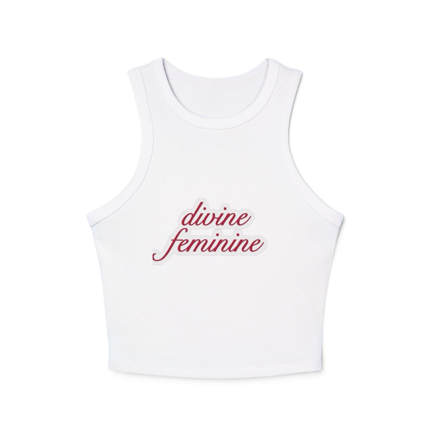 Racer Tank Top  “Divine Feminine” Words in Red